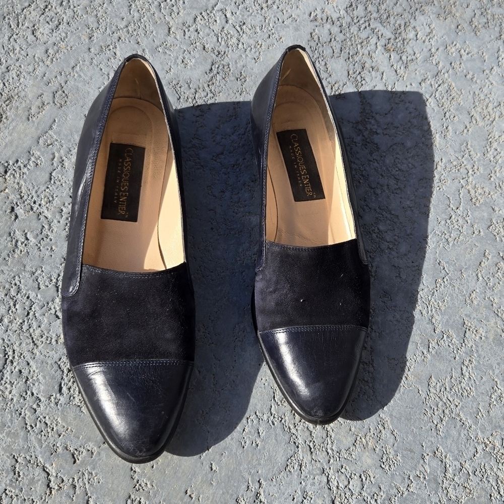 Classiques Entier Vintage Black Suede / Leather Flats 8.5 M US